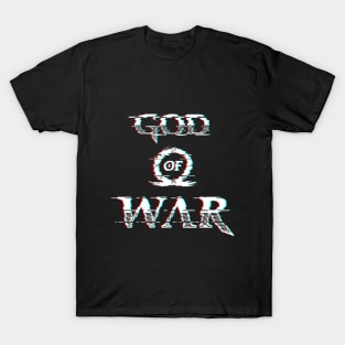 God Of War Logo Glitch Effect White T-Shirt